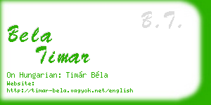 bela timar business card