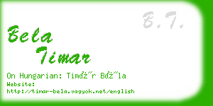bela timar business card